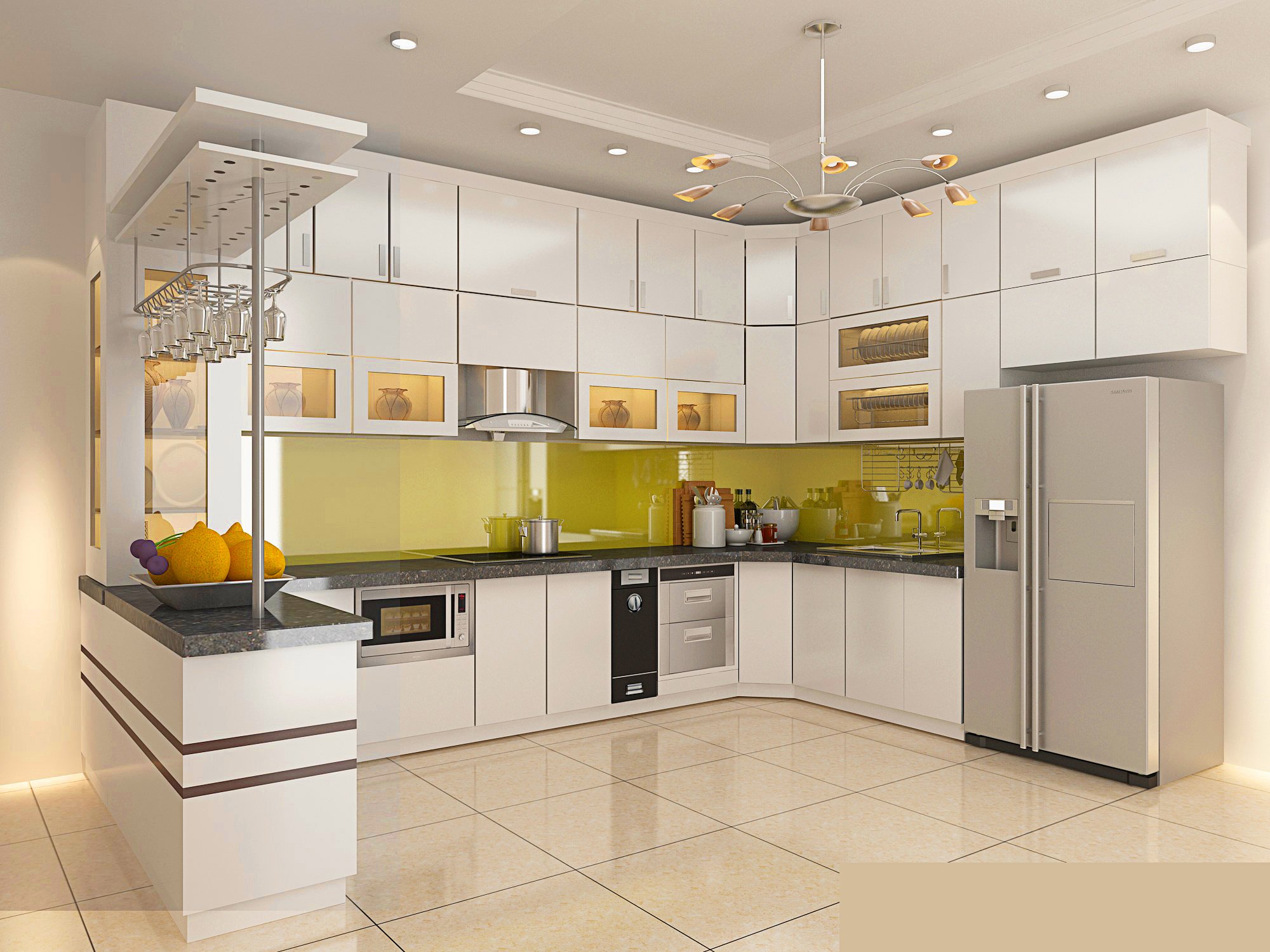 Thiết kế nhà bếp giúp không gian thêm rộng rãi